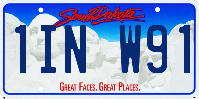 SD license plate 1INW91