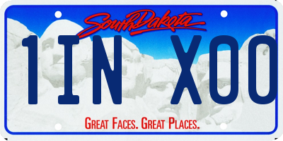 SD license plate 1INX00