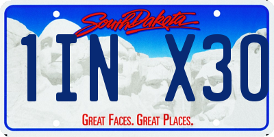 SD license plate 1INX30