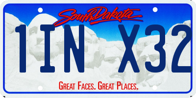 SD license plate 1INX32