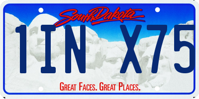 SD license plate 1INX75