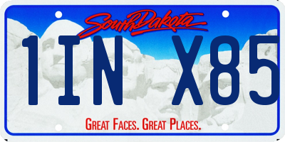 SD license plate 1INX85