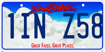 SD license plate 1INZ58