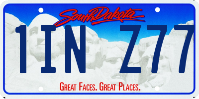 SD license plate 1INZ77