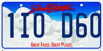 SD license plate 1IOD60
