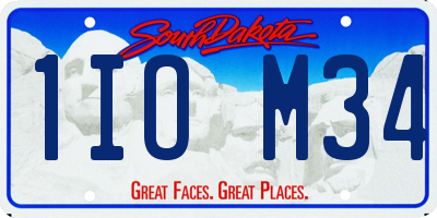 SD license plate 1IOM34