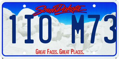 SD license plate 1IOM73