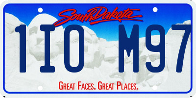 SD license plate 1IOM97