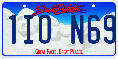 SD license plate 1ION69