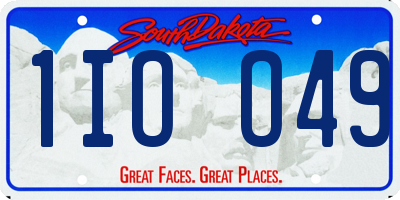 SD license plate 1IOO49