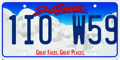 SD license plate 1IOW59