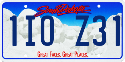 SD license plate 1IOZ31