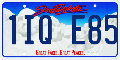 SD license plate 1IQE85