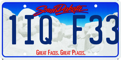 SD license plate 1IQF33