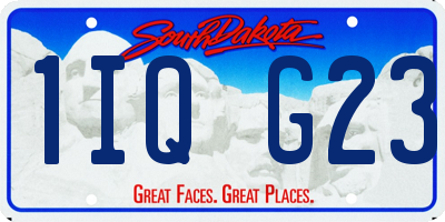 SD license plate 1IQG23