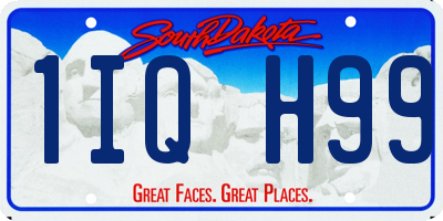 SD license plate 1IQH99