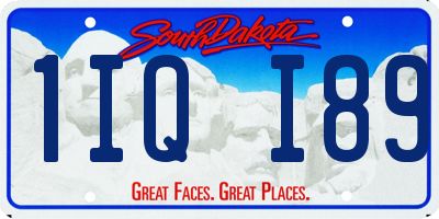 SD license plate 1IQI89