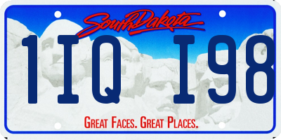 SD license plate 1IQI98