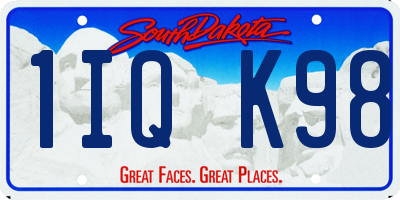 SD license plate 1IQK98