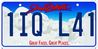 SD license plate 1IQL41
