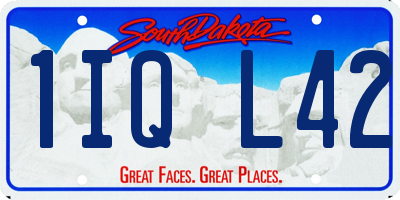 SD license plate 1IQL42