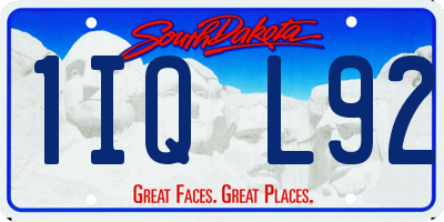 SD license plate 1IQL92