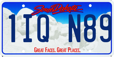 SD license plate 1IQN89