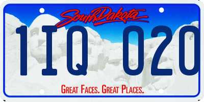 SD license plate 1IQO20