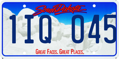 SD license plate 1IQO45