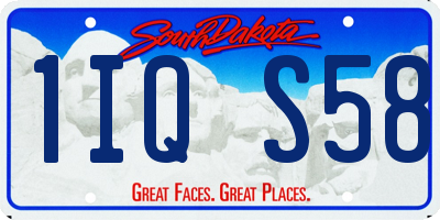 SD license plate 1IQS58
