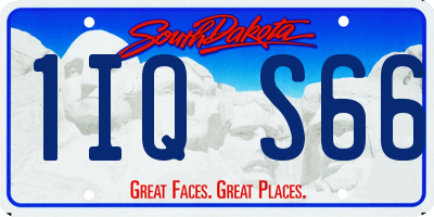 SD license plate 1IQS66
