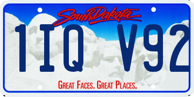 SD license plate 1IQV92