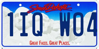 SD license plate 1IQW04