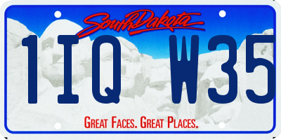 SD license plate 1IQW35