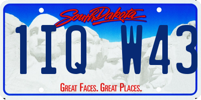 SD license plate 1IQW43