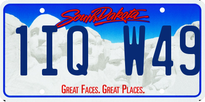 SD license plate 1IQW49