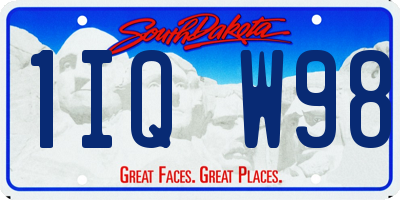 SD license plate 1IQW98