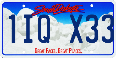 SD license plate 1IQX33