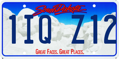 SD license plate 1IQZ12