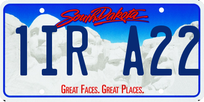 SD license plate 1IRA22