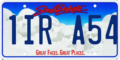 SD license plate 1IRA54