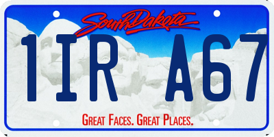 SD license plate 1IRA67