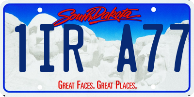 SD license plate 1IRA77