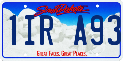 SD license plate 1IRA93