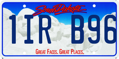 SD license plate 1IRB96