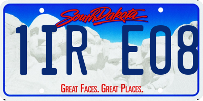 SD license plate 1IRE08