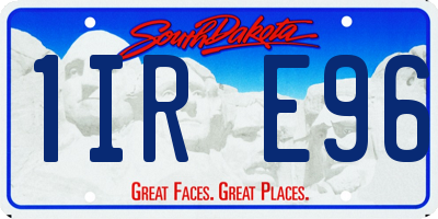 SD license plate 1IRE96