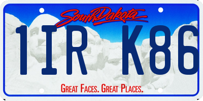 SD license plate 1IRK86