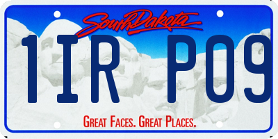 SD license plate 1IRP09