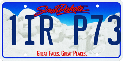 SD license plate 1IRP73